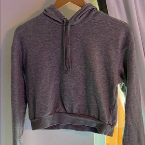 women’s gray cropped hoodie